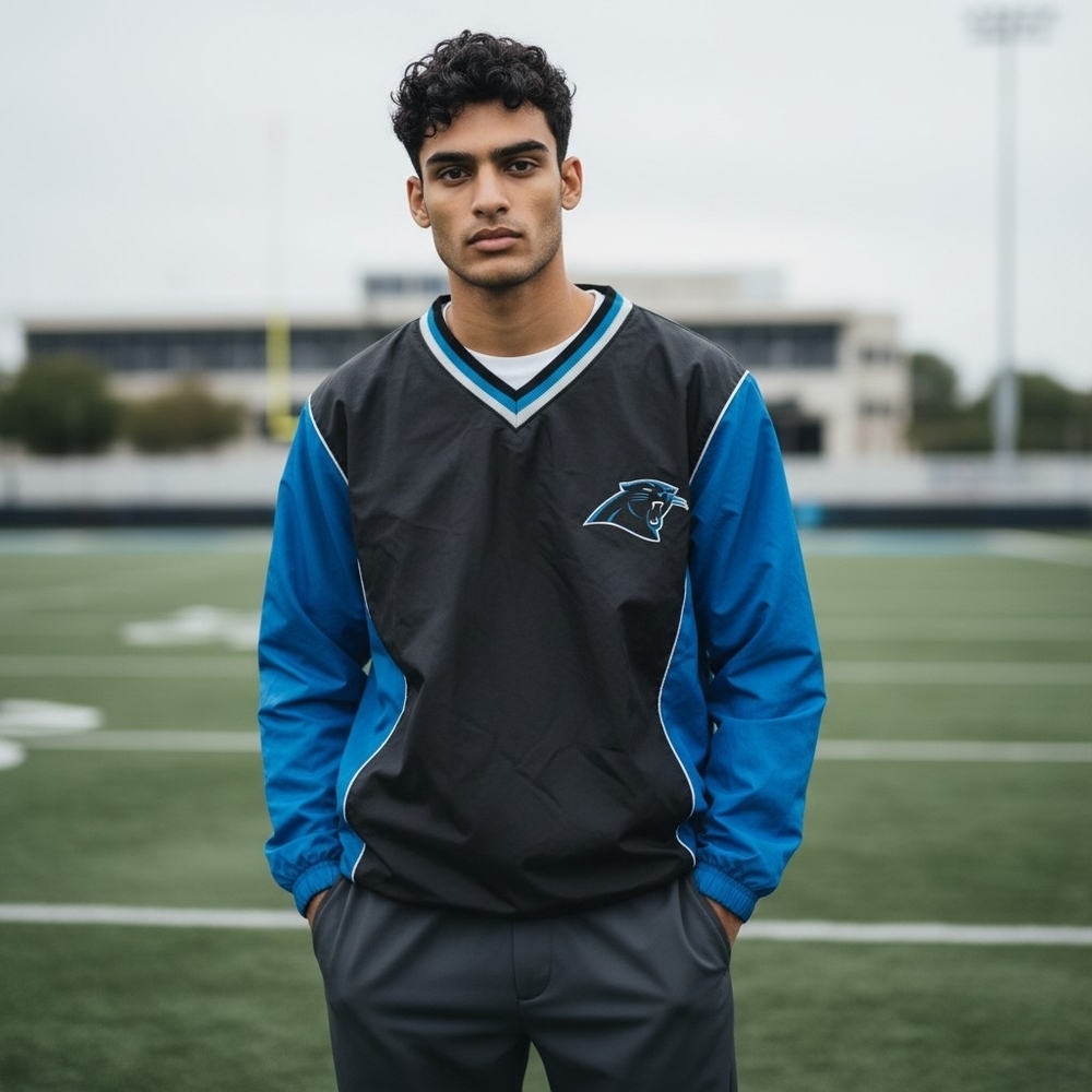 NWOT Carolina Panthers NFL Black and Blue Jacket with Logo